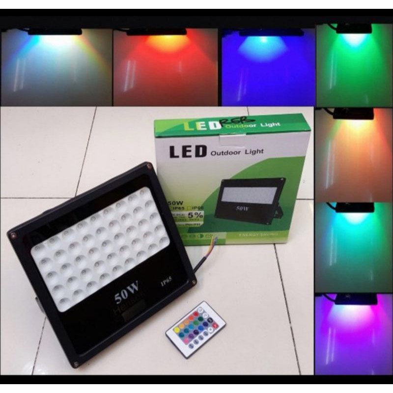 Lampu sorot led warna warni rgb 50w led sorot rgb 50 watt