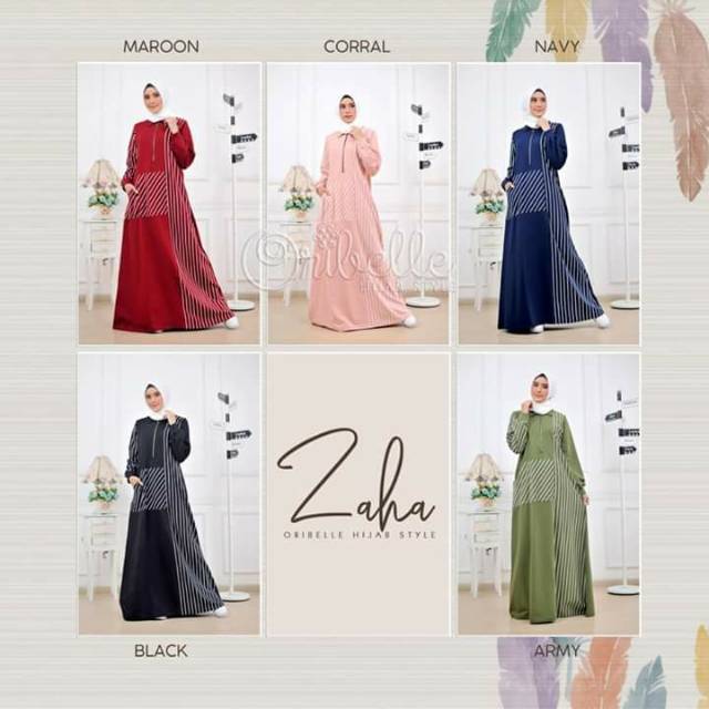 DRESS ZAHA BY ORIBELLE/ GAMIS CASUAL/ GAMIS DEWASA/ GAMIS EKSKLUSIF ORIBELLE