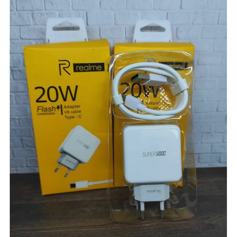 CHARGER TIPE C REALME FAST CHARGING 20WATT SUPER VOOC