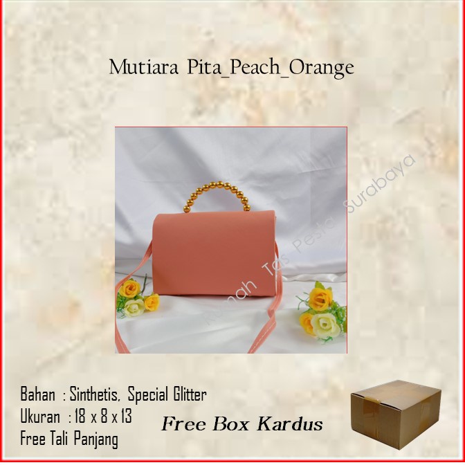 Tas Mewah,Tas Selempang,Tas Termurah,MTiara Pita_Peach_Orange