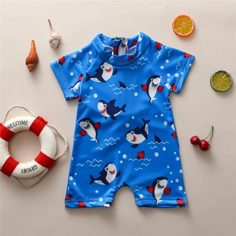 baju renang bayi biru baby shark for baby