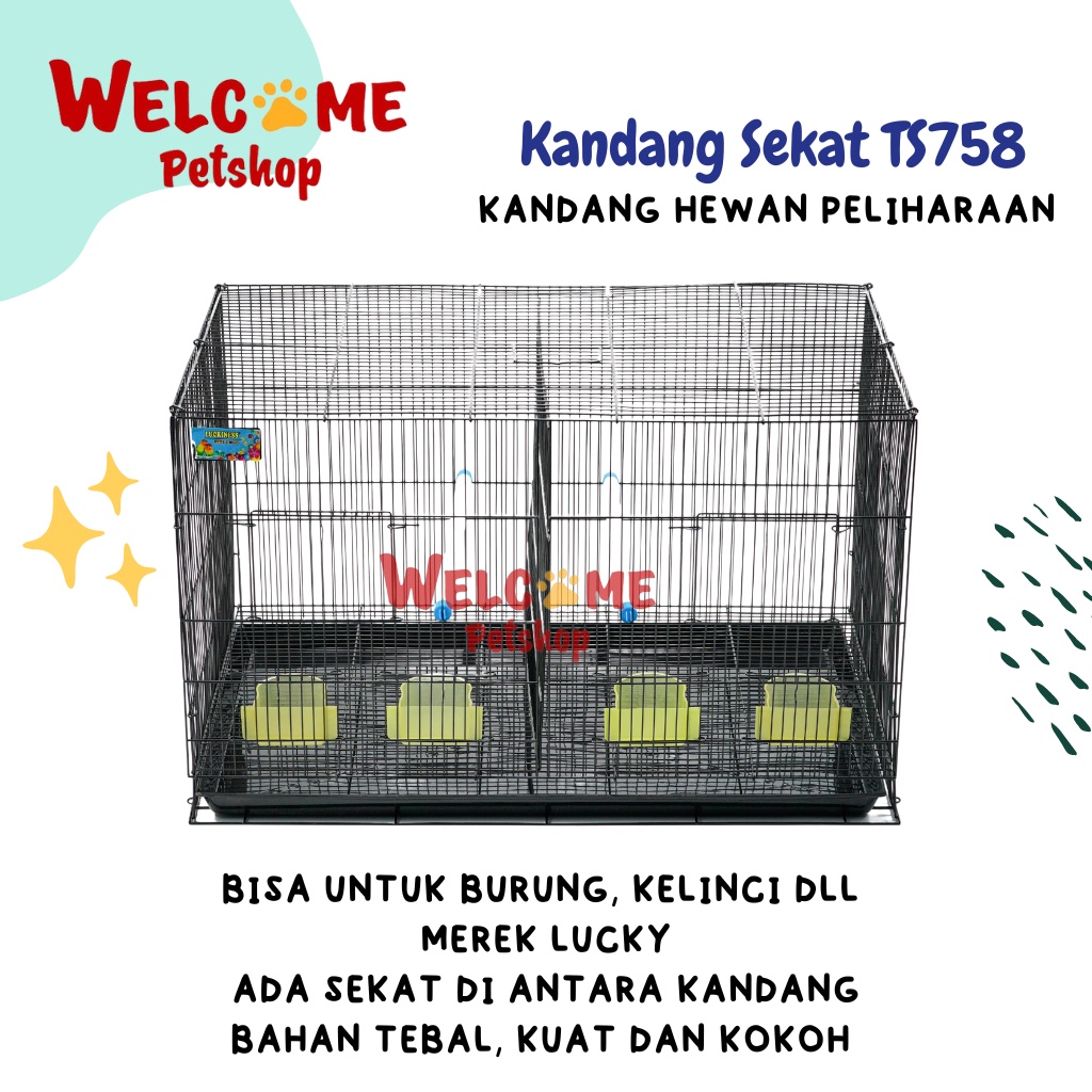 Kandang Sekat TS758 Lucky 75x46x46CM Burung Marmut Sugar Glider Hewan