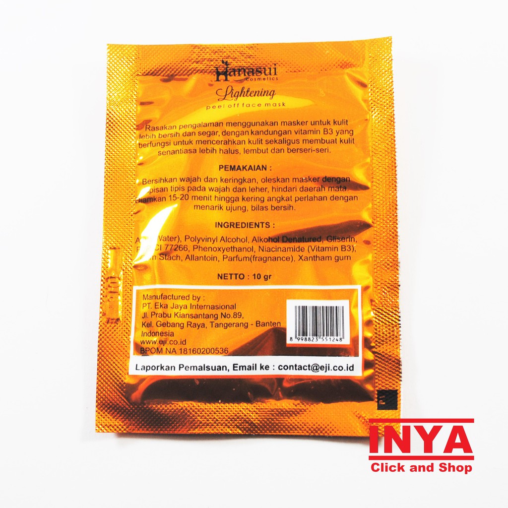 Masker Wajah HANASUI NATURGO - Peel Off  Mask Sachet 10gr