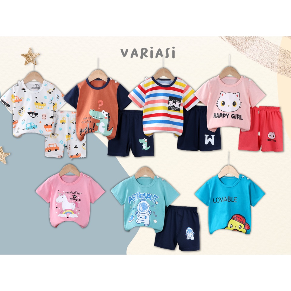 Setelan Pakaian Anak 100% Katun Premium Umur 1-10 Tahun / Baju dan Celana Anak 05