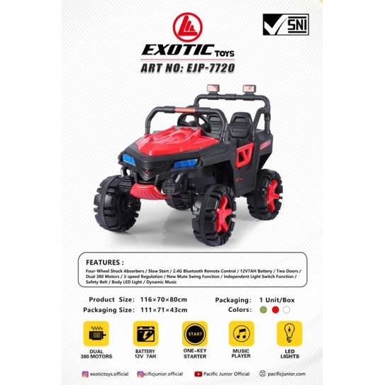 Mainan Mobil Aki Anak JEEP Buggy  Exotic EJP 7720