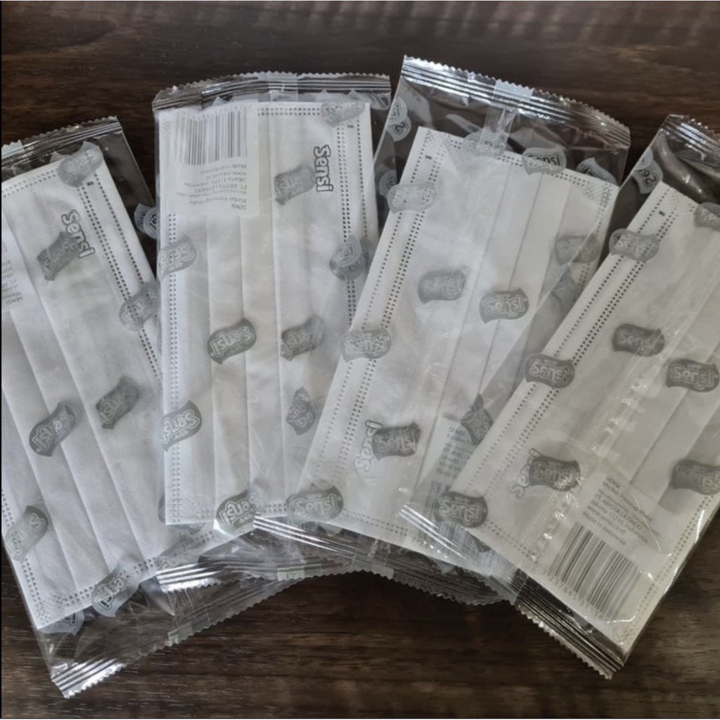 SENSI 4PLY EARLOOP ISI 20 PCS / SURGICAL FACE MASK 4 PLY DOUBLE  FILTER / MASKER MEDIS SENSI