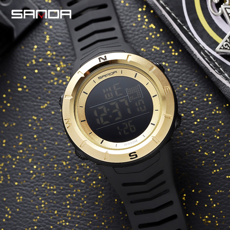 SANDA 5001 Jam Tangan Pria Digital Sport EL Backlight Tali Rubber Anti air WATCHKITE WKOS
