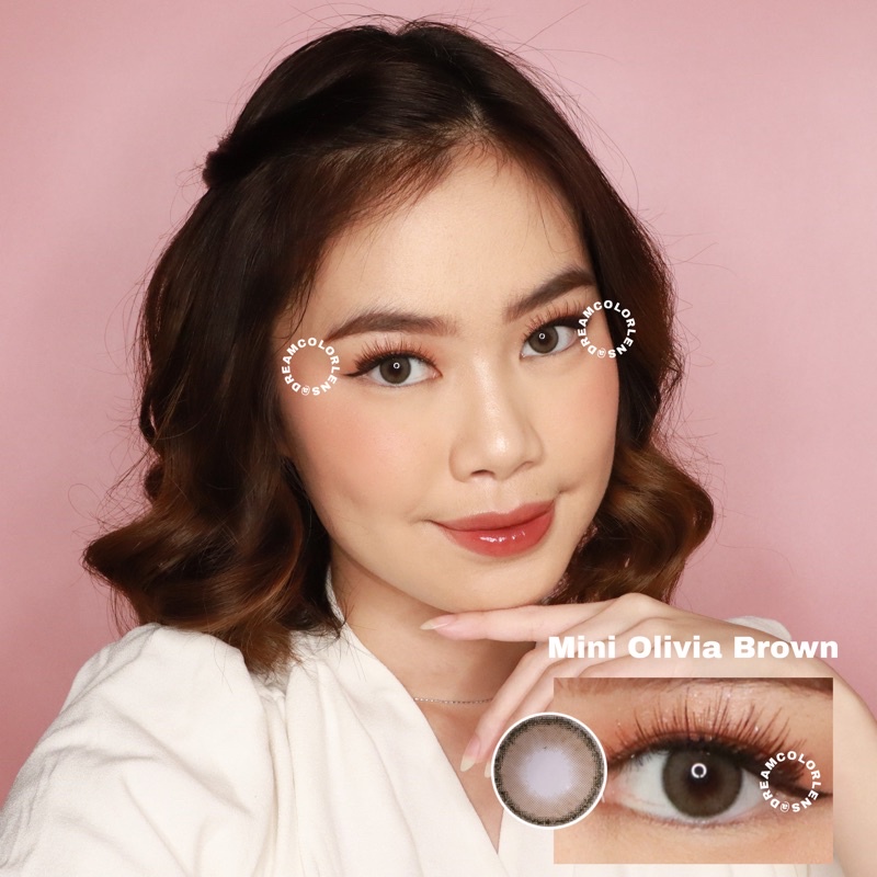 Softlens Kitty Kawaii Mini Olivia Brown / Coklat Normal Minus Beda Minus