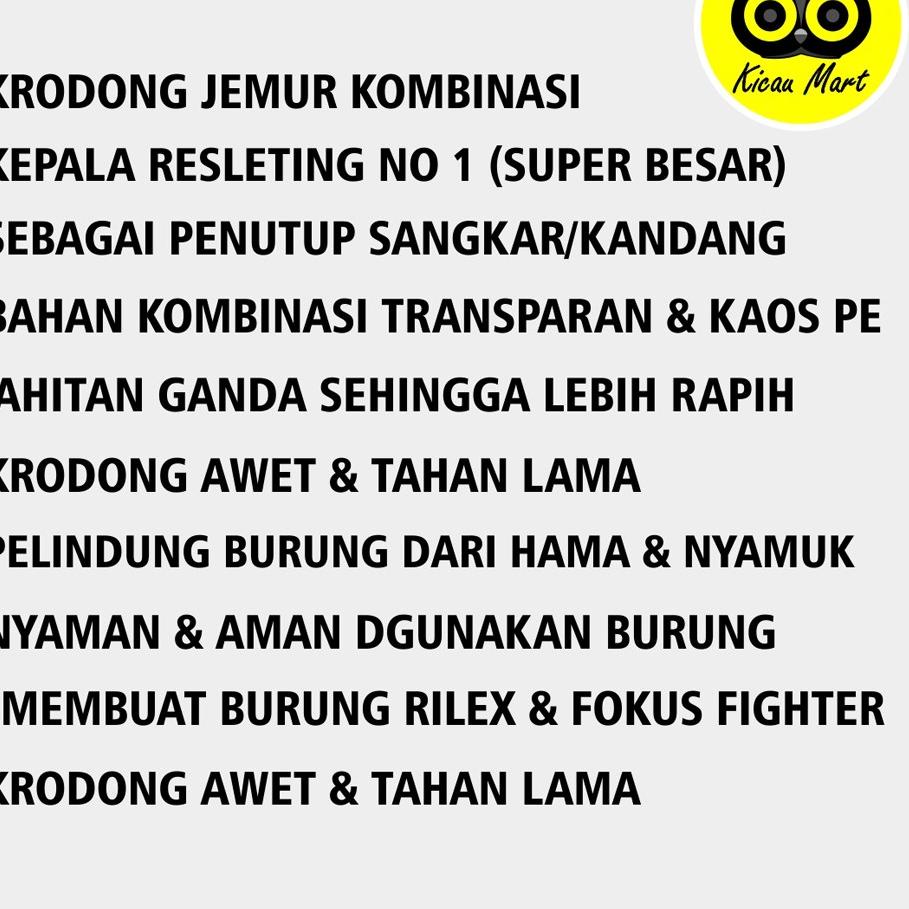 KRODONG KERODONG MURAI SEMI TRANSPARAN BAHAN PE KAOS TEBAL KRODONG SANGKAR BURUNG MURAI SEMI MERK SE