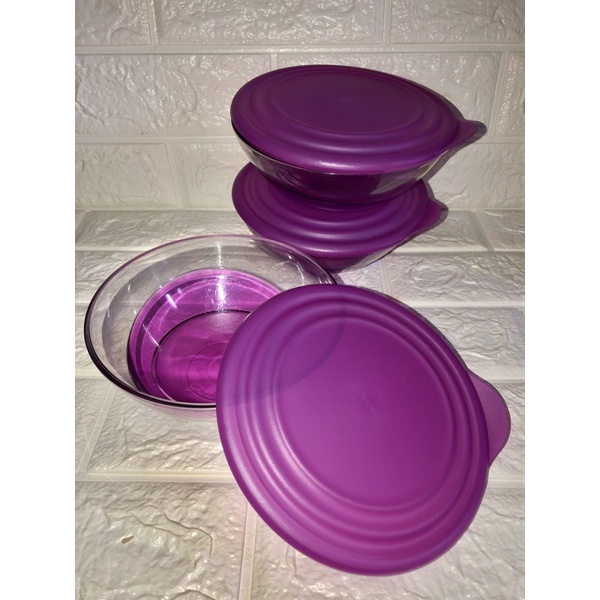Tupperware Eleganzia Bowl Ungu - Mangkok kaca - Mangkuk Kristal - Alat makan - Temoat penyimpanan Ma