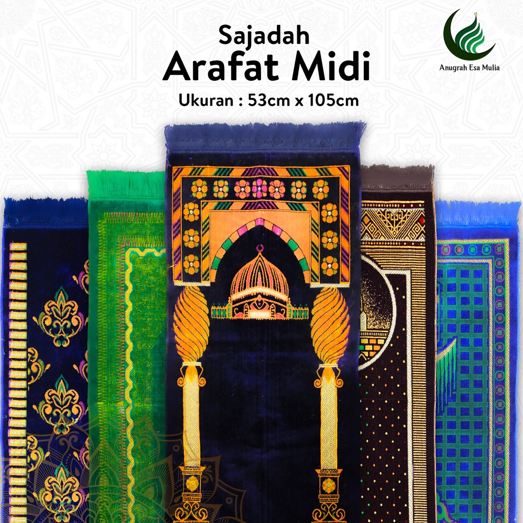 Sajadah Dewasa Lembut | Arafat Midi | Uk. 53x105 | Model Terbaru | Gift | Souvenir | Tebal