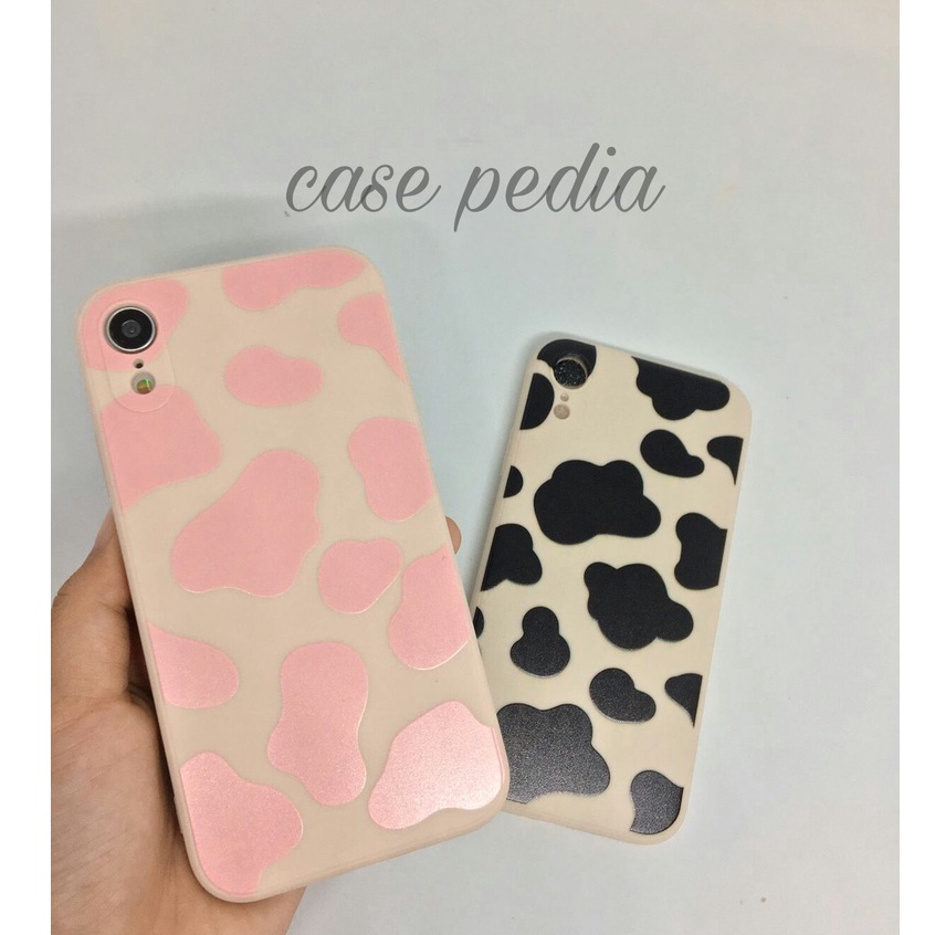 Case Casing OPPO A16 A15 A15s A8 A31 2020 A54 A55 A57 2022 4G A53 2020 A33 2020 A74 (4G) A74 (5G) A76 A95 Motif Kulit Sapi Silikon Casing Square Edge