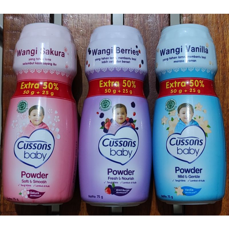 Cussons Baby Powder 50 Gram / Bedak Bayi Cussons / Mild &amp; Gentle / Soft &amp; Smooth / Fresh &amp; Nourish