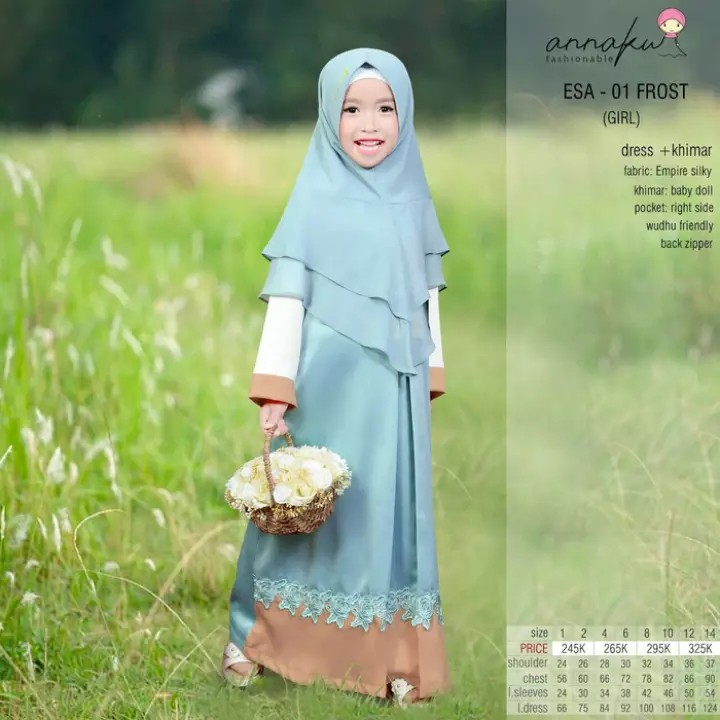 Baju Keluarga Sarimbit Gamis Anak ESA 01 Endomoda Best Seller