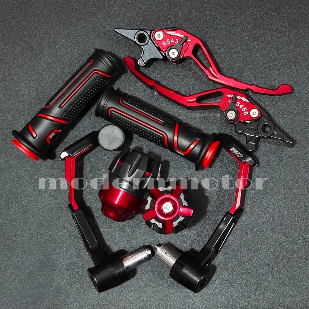 [HEMAT 4in1] Proguard Robot+Handgrip ersatzel+Jalu as+Handle Variasi CNC Nmax PCX Aerox Vixion Beat Mio Vario Tiger Mx Lexi Vario150 CBR R15 v3 Fu Mio j Rx king  Freego ADV