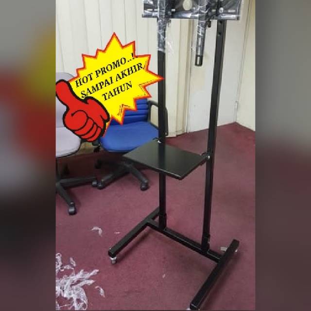 Bracket tv standing stand tv 32&quot;-50&quot; pakai RODA bisa Gojek