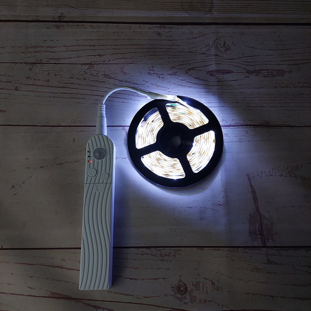 Lampu LED Strip Night Light 2835 Motion Sensor Cool White 2 Meter -- CHNAITEKE