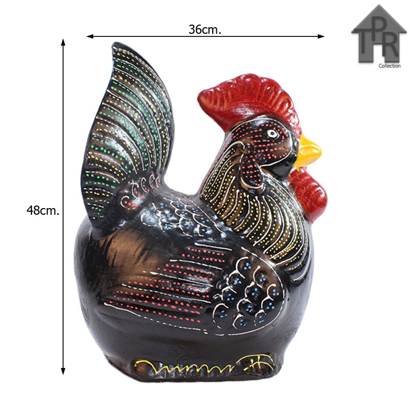 Gerabah - celengan tanah liat / piggy bank / ayam tradisional size XL + packing kayu