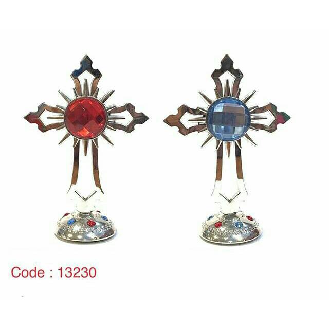 Salib Duduk Red&Blue Stone - Salib Mobil