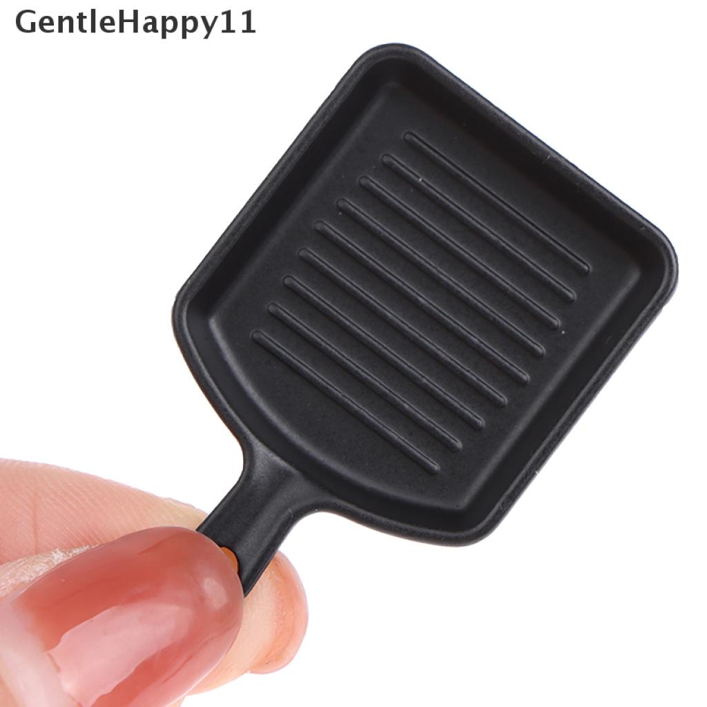 Gentlehappy 1 Set (4pcs) Mainan Miniatur Piring Hitam Skala 1: 12 Untuk Dekorasi Dapur Rumah Boneka