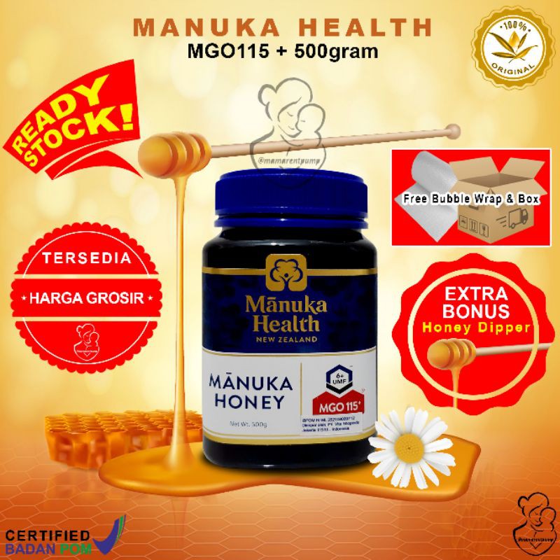 BPOM Manuka Health MGO 30+ 100+ 115+ 250 gram 500gr  madu honey  115 100 + 500 g gr gram new Zealand