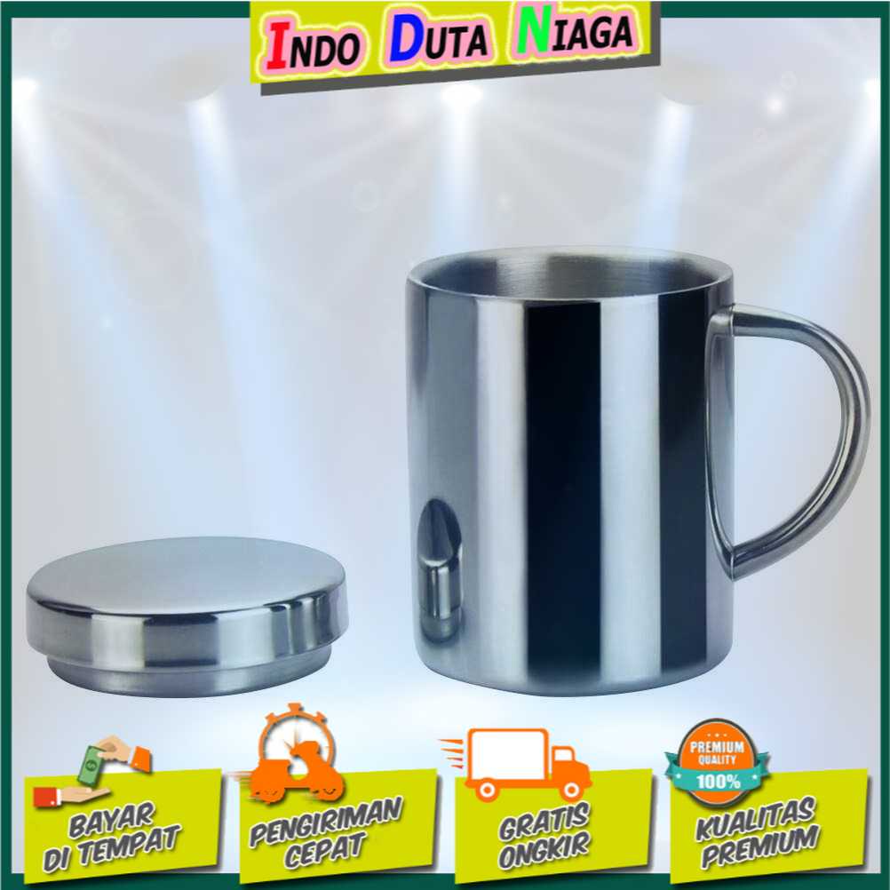 IDN MY HOME - YOMDID Gelas Mug Double Insulation Stainless 283ml with Lid - HH-8605