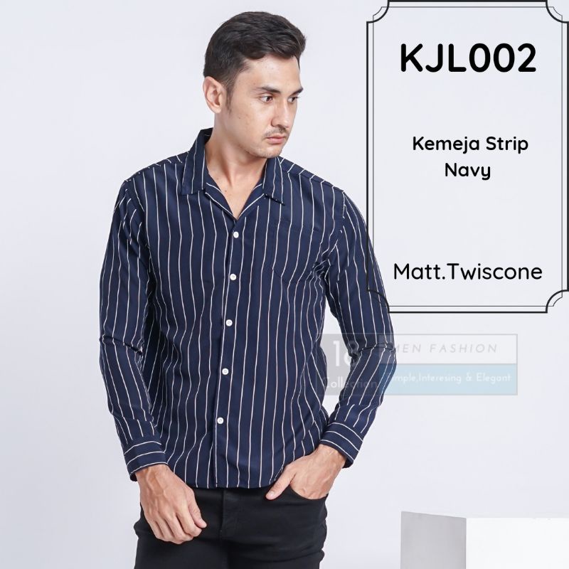 Kemeja Stripe Regular Fit / Kemeja Over Size / Kemeja Gombrong / Kemeja Pria / Kemeja Lengan Panjang