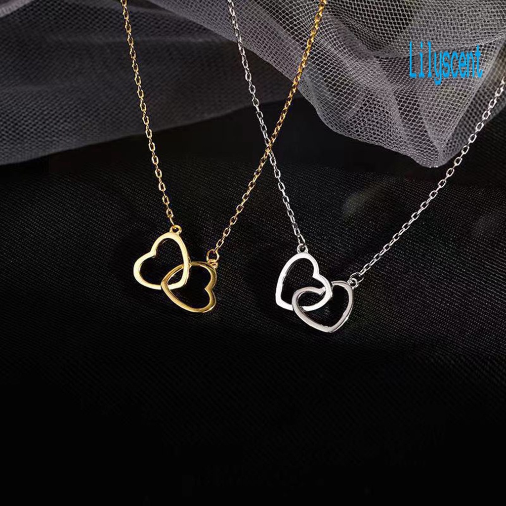 Kalung Wanita Adjustable Bentuk Hati Model Hollow Out Gaya Korea Untuk Pesta Pernikahan