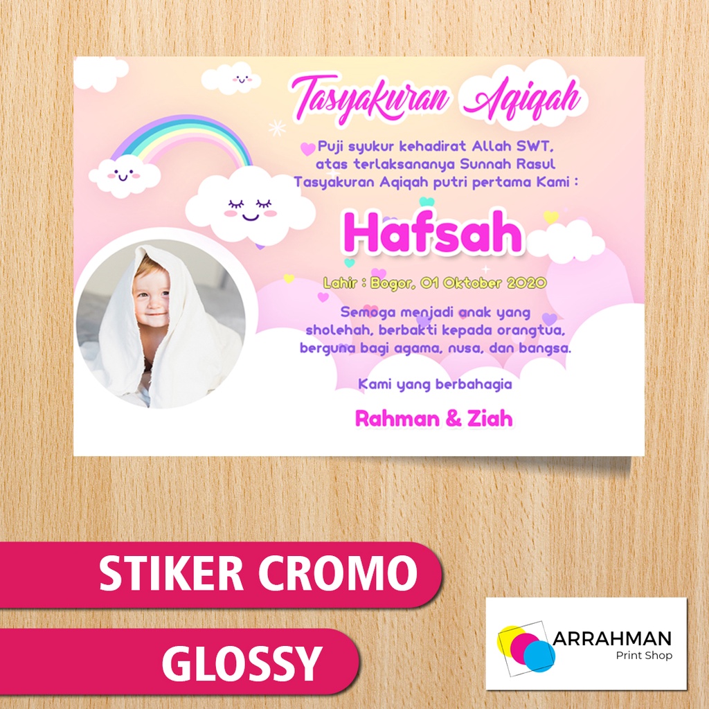 

Stiker Label Tasyakuran Aqiqah Size 10x7 (cm)