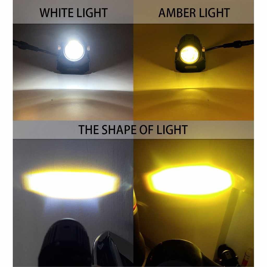 Moto Vajra  Lampu Proyektor mini Tambahan Super Terang Mobil Motor Low kuning Hi Putih 2x30 watt 2x4000 Lumens isi 2 PCS