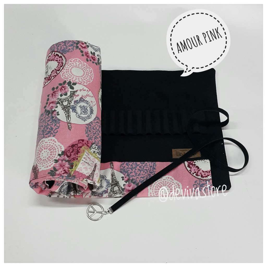 

ROLL PENCIL CASE / TEMPAT PENSIL GULUNG - amour pink