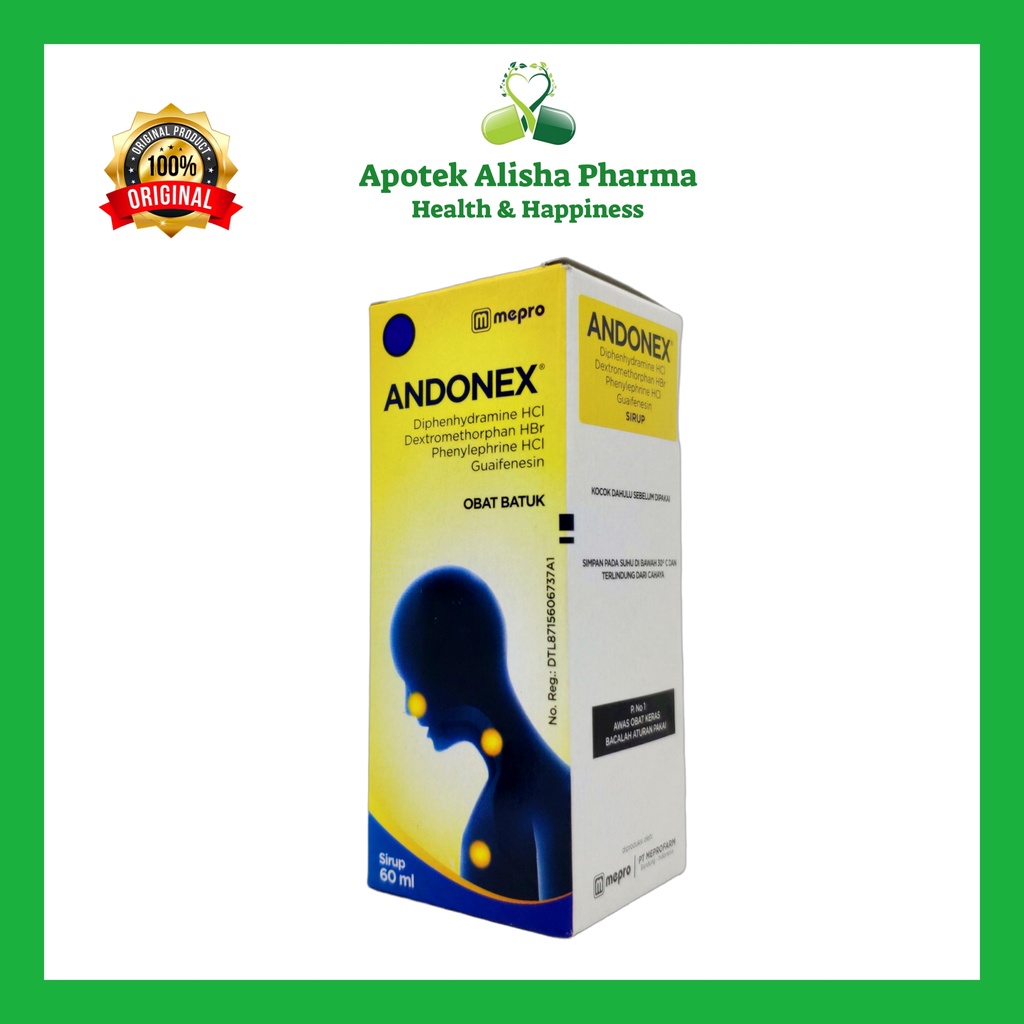 ANDONEX Syrup 60ml/100ml - Andonex Sirup Obat Batuk Flu Pilek Panas Demam / Andonek Sirup