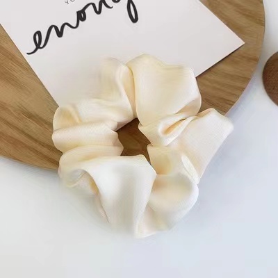 Ikat Rambut Srunchie Satin Polos Gaya Korea Untuk Wanita / Ikat Rambut Hijab Satin-FS-13 #1 Putih