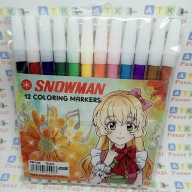 

READY!! Spidol Snowman Kecil 12 warna Pw 12