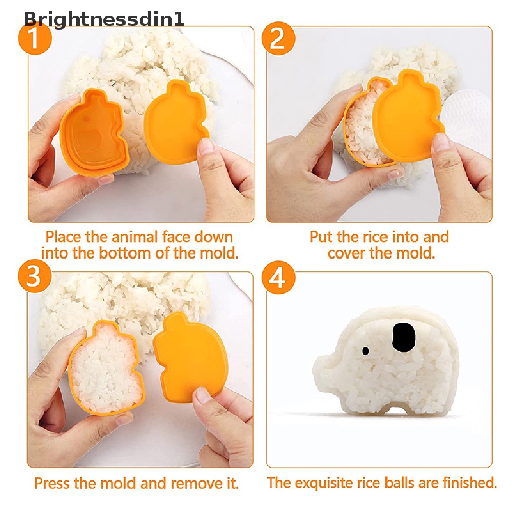 3 Pcs / set Alat Cetakan Pembuat Bola Nasi Sushi 3 Hewan Untuk Dekorasi Butik