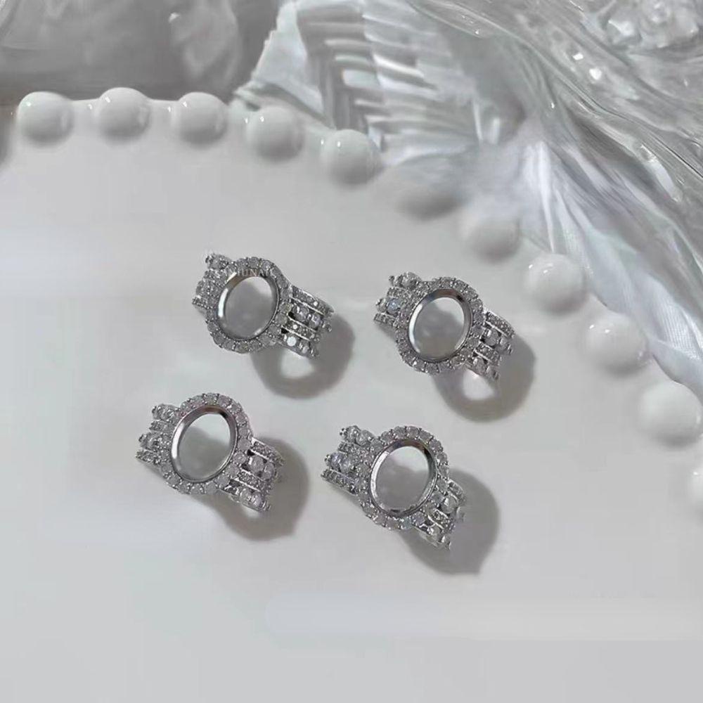 AUGUSTINA Agustinina Berongga Cincin Kuku Pesona Fashion Gadis Salon Kuku Manikur Aksesoris DIY Bahan Kuku Nail Art Perhiasan