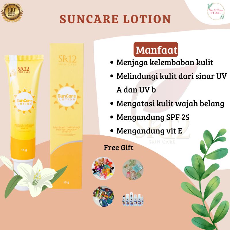 [ FREE GIFT !!!! LULUR PEMUTIH BEDDA LOTONG ] SUNCARE LOTION PELINDUNG WAJAH DAN ANTI BELANG/SUNCARE SR12 / SUNBLOCK/ PELEMBAB, PELINDUNG WAJAH / TABIR SURYA / SUNSCREEN / PELEMBAB WAJAH