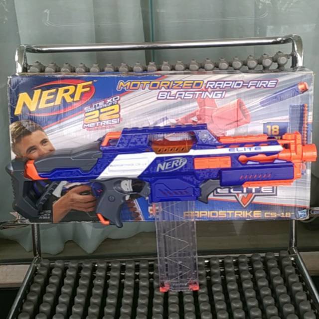 Nerf Elite Rapidstrike CS 18 Ori 2nd Full Auto Nstrike Rapid Strike CS18 Mulus bkn Hyperfire Infinus