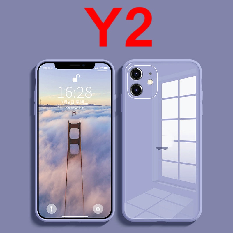 Case Handphone Bahan Hard Glass Aneka Warna untuk Apple 12 12pro Max Apple 11 11pro Max