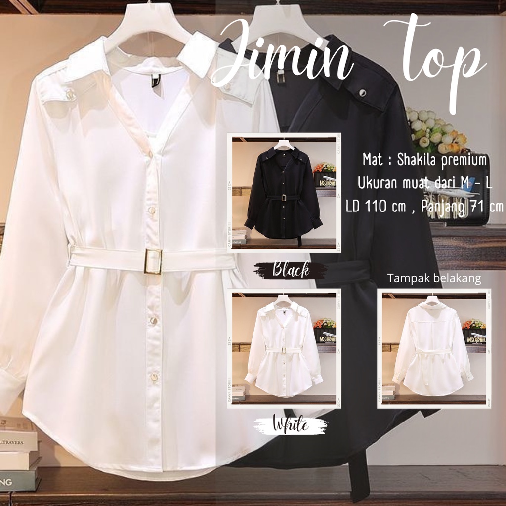 Prqueen Fashion | Jimin Top Korean | Baju Korean Style Wanita | Blouse Korean Style | Atasan Wanita