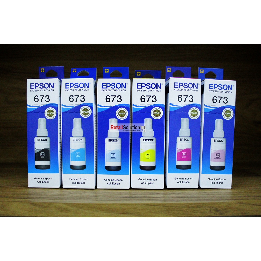 Tinta Epson 673 1 Set Warna Original - Tinta Epson L805 L850 L1800