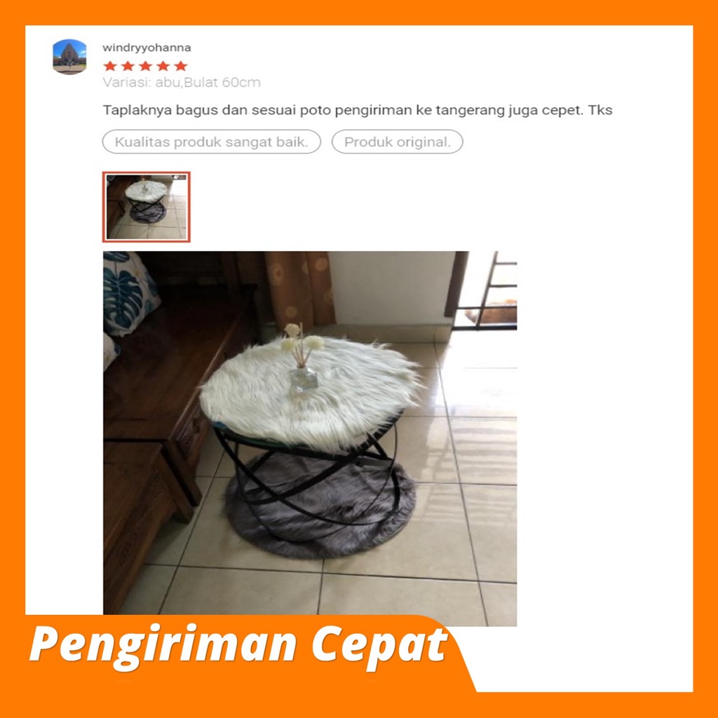 Alas Meja Bulat 50CM Bahan Bulu Korea Premium Aesthetic Kekinian Taplak Bulu Meja Kecil Bundar Panjang Lembut Meja Rias Ruang Tamu Belajar Harga Murah Warna Putih Abu Coklat Ungu Pink Merah