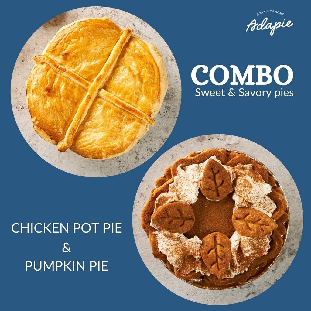 

COMBO CHICKEN POT PIE & PUMPKIN PIE 10CM