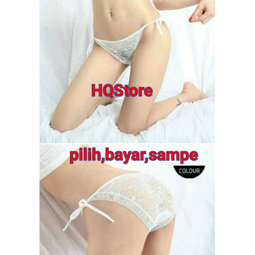Celana Dalam Tali Samping Transparan Dengan Motif Bunga Bunga Kecil Putih Shopee Indonesia