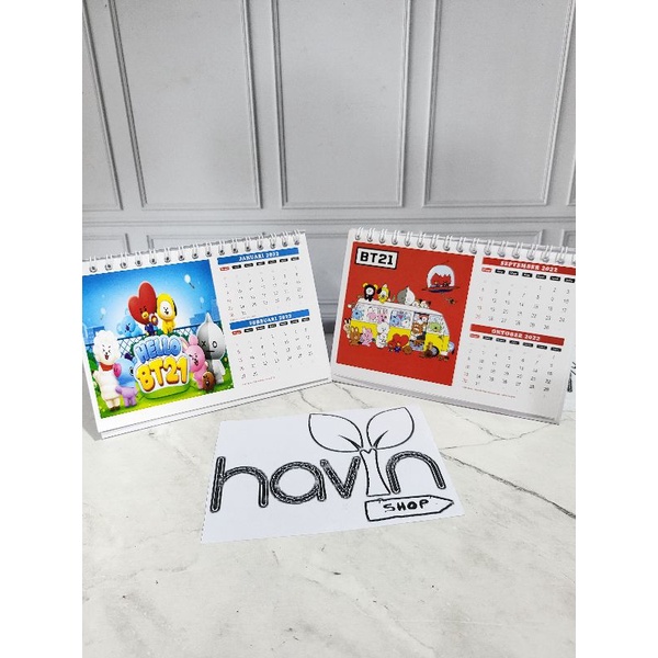KALENDER MEJA BTS BT21 tahun 2022/CALENDER