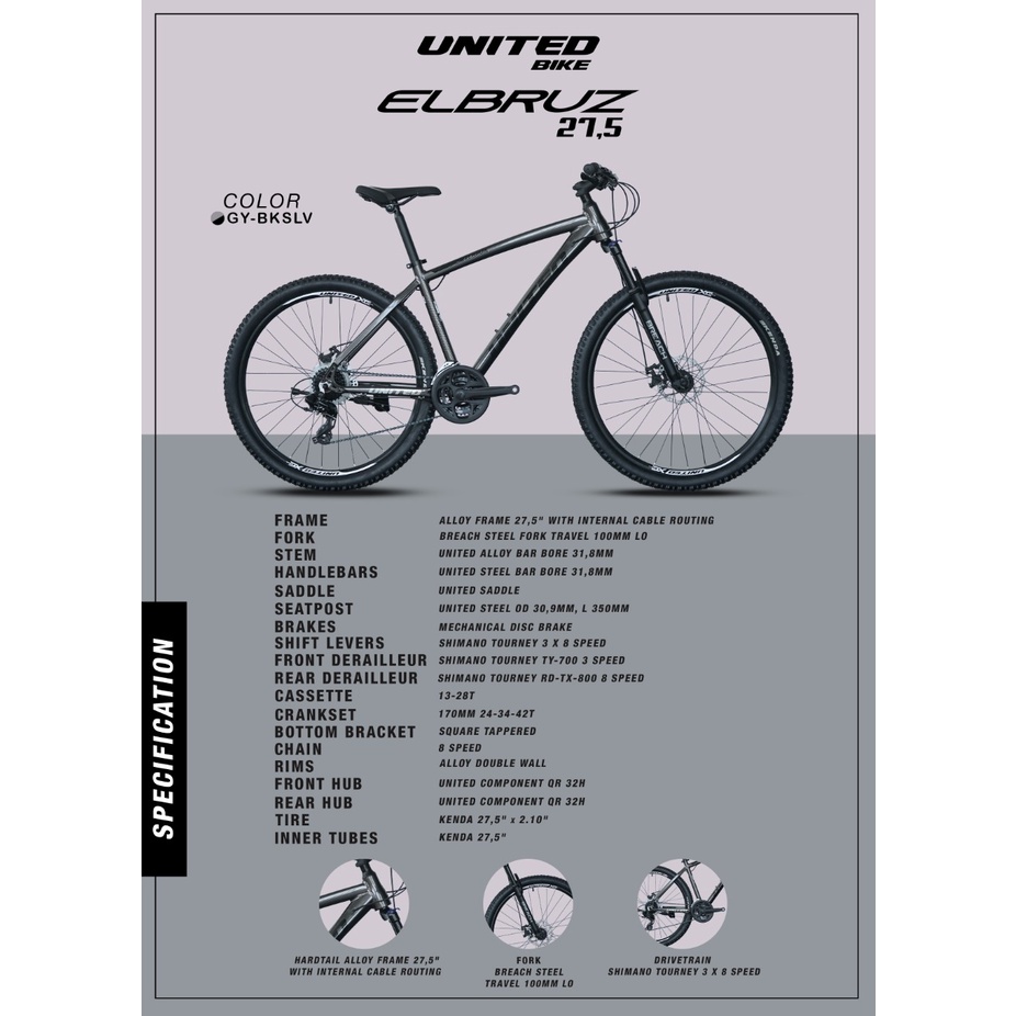 Sepeda MTB 27.5 inch UNITED ELBRUZ New