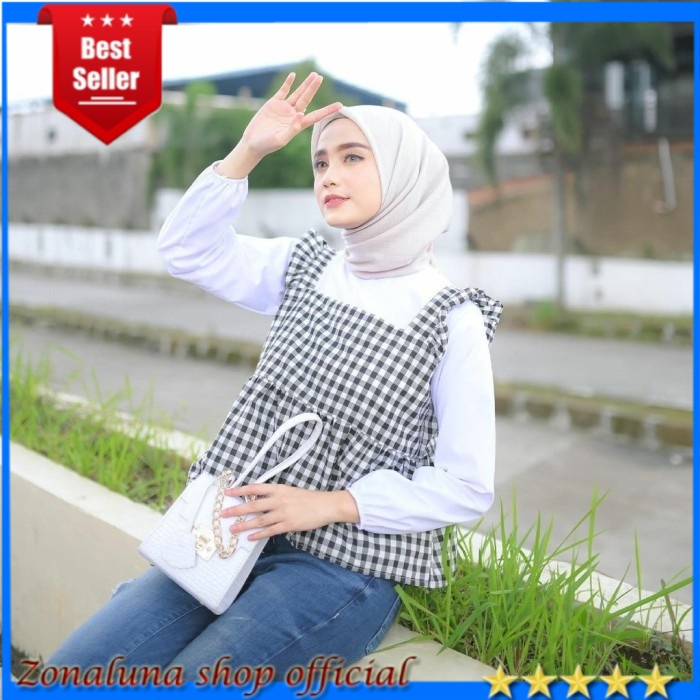 Atasan Blouse Wanita Marco Blouse 2in1 Atasan Baju Muslim Wanita Remaja Terlaris Blouse Korea