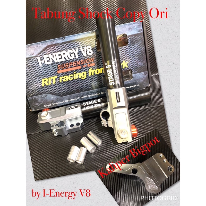 Tabung Shock Depan V8 Stage Copy Ori Black I-Enegry V8 Front Shock Tube Variation FOURSIX_46