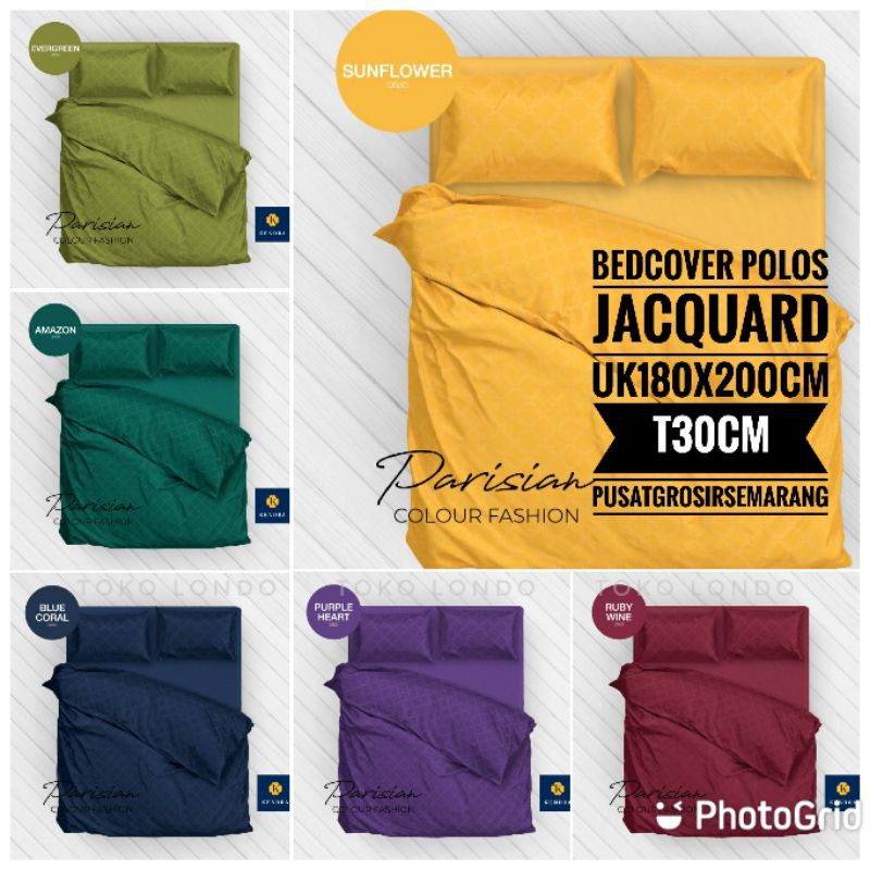 BC Bedcover KENDRA POLOS JACQUARD FLAT Set KING Size Uk 180x200 T30 Bedcover Katun Jepang Polos Jacquard Abu2 Putih Vanila Sky Deep Lake Snow White Simple Taupe Almond Tree Blue Coral Green Espresso Ruby Wine Simple Taupe Terracotta Titanium