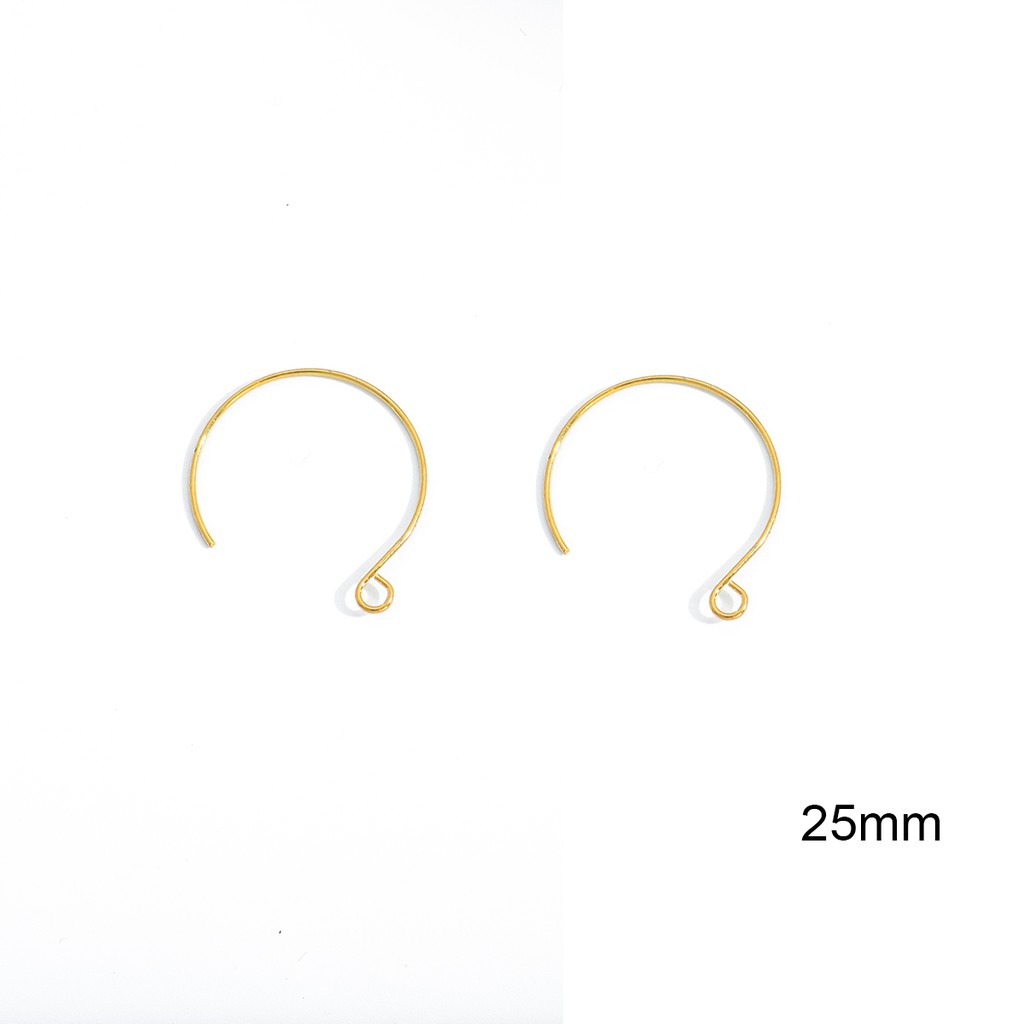 18k Emas 12-20 mm 10-20pcs Anting Komponen Kait Memutar Emas Perunggu Ear Hook Clasps Earring Wires Finds Untuk Perhiasan DIY